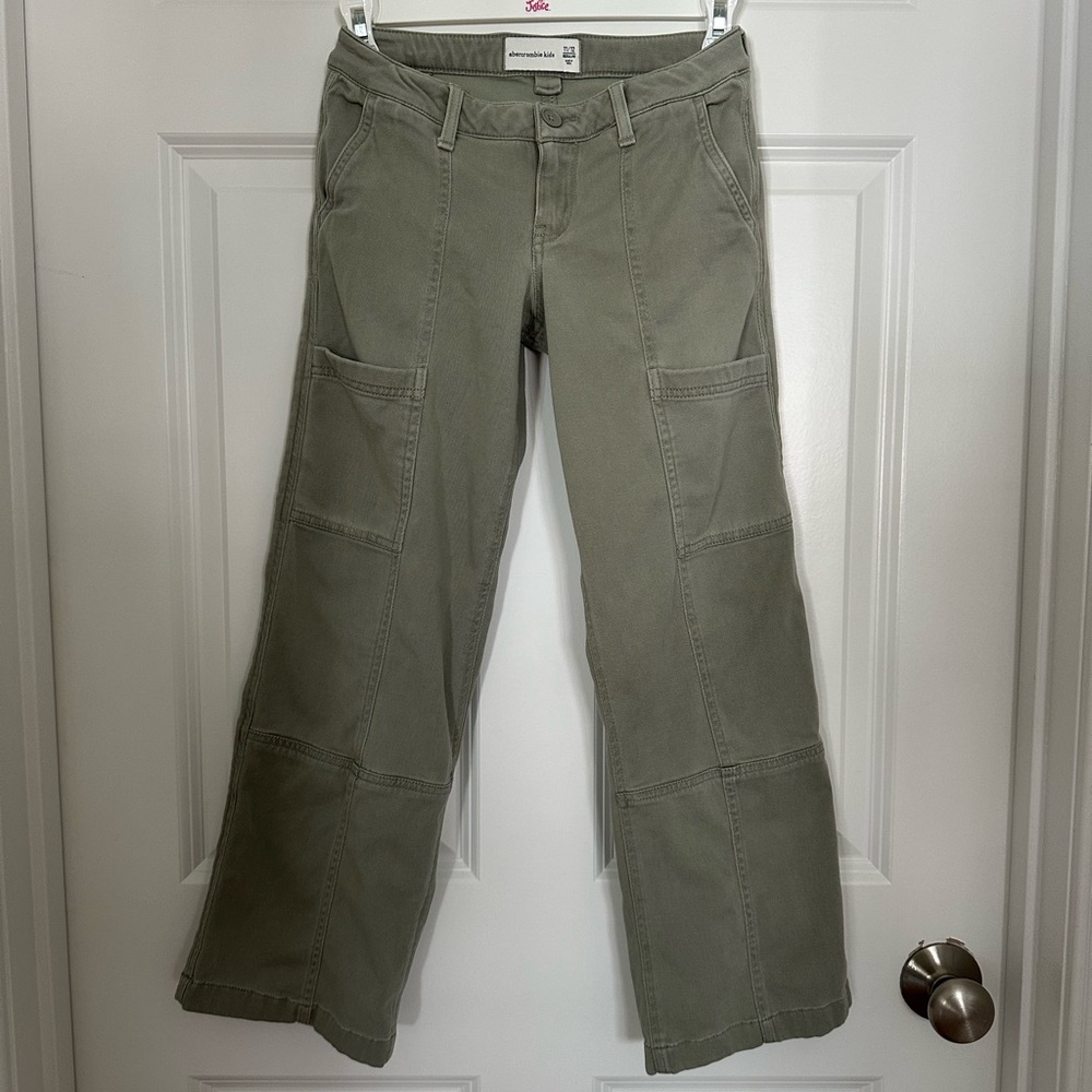 Abercrombie Kids Olive Wide Leg Jeans